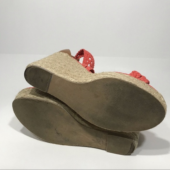 Steve Madden Magestee Coral Pink Crochet Wedge s9 - Picture 5 of 6